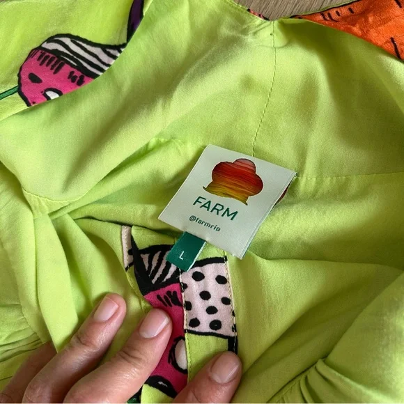 FARM Rio Lime Mushrooms Midi Dress - Picture 5 of 8